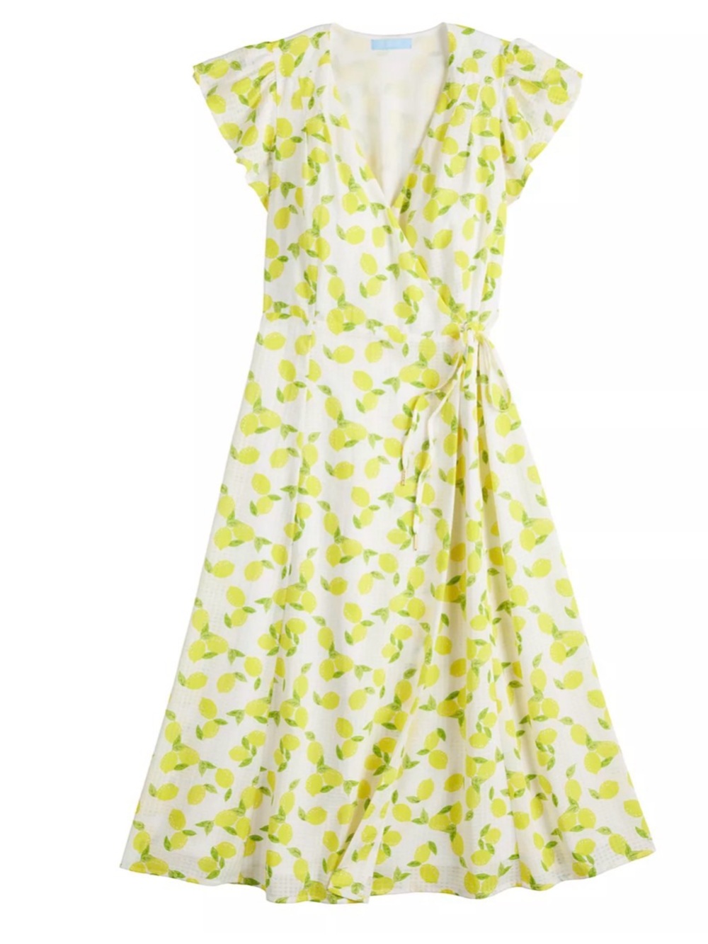 Draper James Yellow Lemon Print Wrap Dress